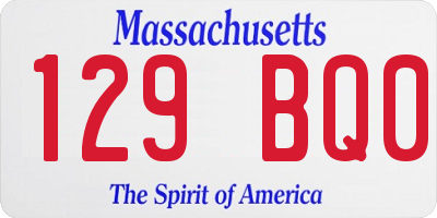 MA license plate 129BQ0