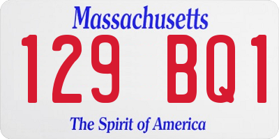 MA license plate 129BQ1