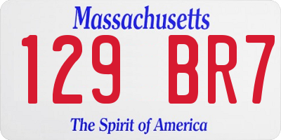 MA license plate 129BR7