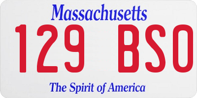 MA license plate 129BS0