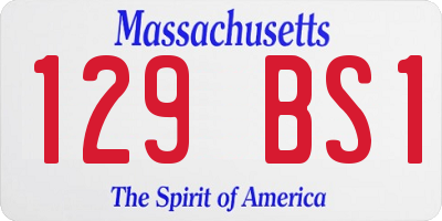 MA license plate 129BS1