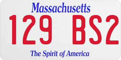 MA license plate 129BS2
