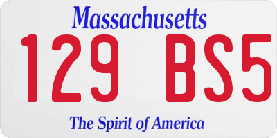 MA license plate 129BS5