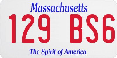 MA license plate 129BS6
