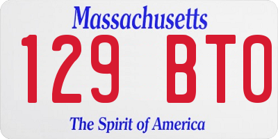 MA license plate 129BT0