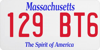 MA license plate 129BT6