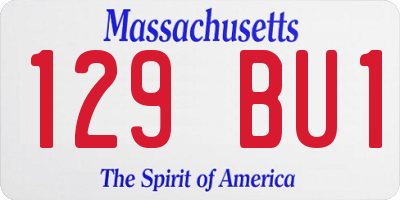 MA license plate 129BU1
