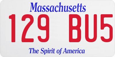 MA license plate 129BU5