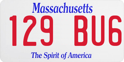 MA license plate 129BU6