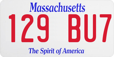 MA license plate 129BU7