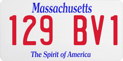 MA license plate 129BV1