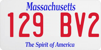 MA license plate 129BV2