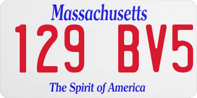 MA license plate 129BV5