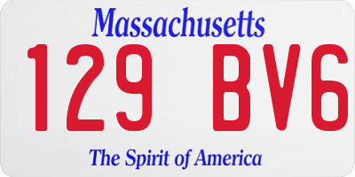 MA license plate 129BV6