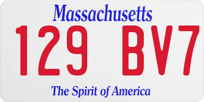MA license plate 129BV7