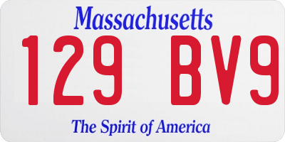 MA license plate 129BV9