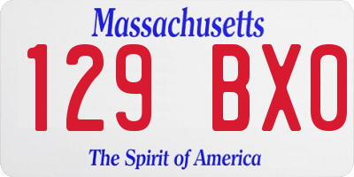 MA license plate 129BX0