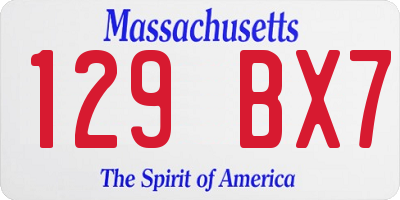 MA license plate 129BX7