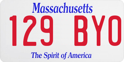 MA license plate 129BY0