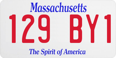 MA license plate 129BY1