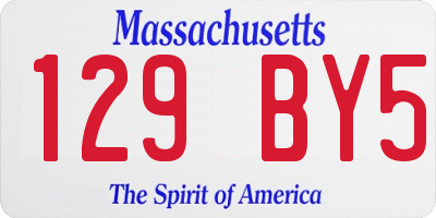MA license plate 129BY5