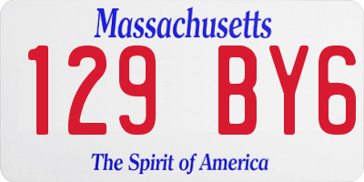 MA license plate 129BY6