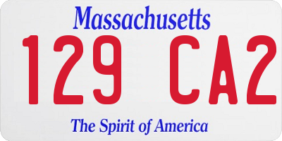 MA license plate 129CA2