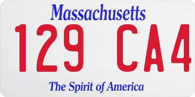 MA license plate 129CA4