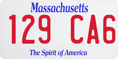 MA license plate 129CA6