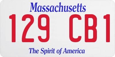 MA license plate 129CB1