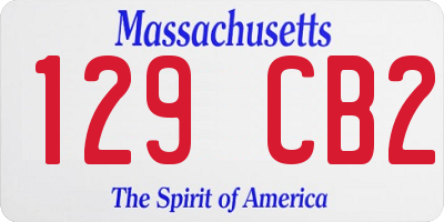 MA license plate 129CB2