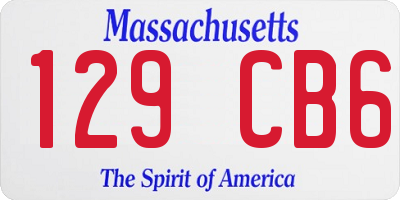 MA license plate 129CB6