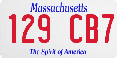 MA license plate 129CB7