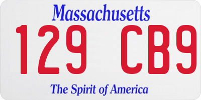MA license plate 129CB9