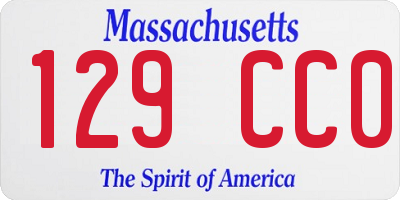 MA license plate 129CC0