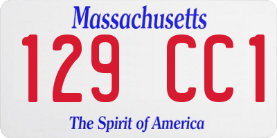 MA license plate 129CC1