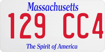 MA license plate 129CC4