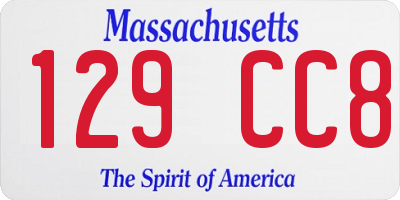 MA license plate 129CC8