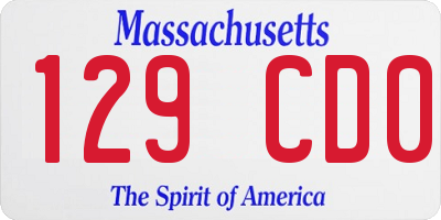 MA license plate 129CD0