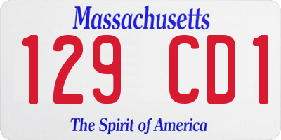 MA license plate 129CD1
