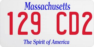 MA license plate 129CD2