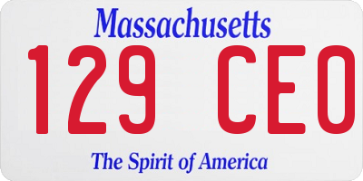 MA license plate 129CE0