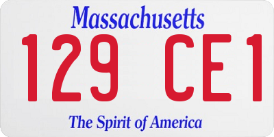 MA license plate 129CE1