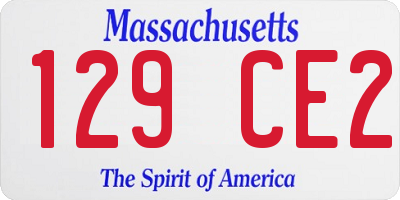 MA license plate 129CE2