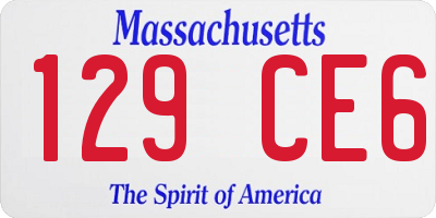 MA license plate 129CE6