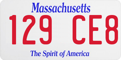 MA license plate 129CE8