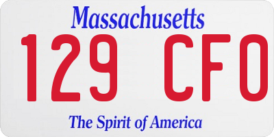 MA license plate 129CF0