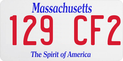 MA license plate 129CF2
