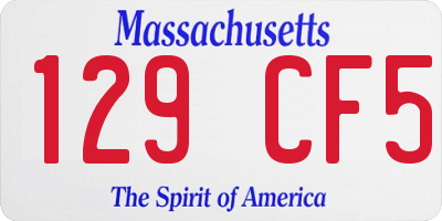 MA license plate 129CF5