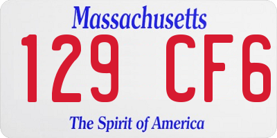 MA license plate 129CF6